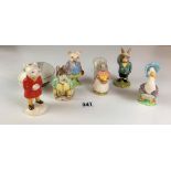 4 Beswick Beatrix Potter figures – Goody Tiptoes, Jemima Puddleduck, Pigling Bland and Samuel