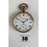 Plated pocket watch, M. Harrinson & Son, Liverpool, 2” diameter, not running