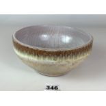 Studio pottery bowl, crazing and cracking inside. 7” wide x 3.5” high