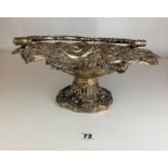 Large engraved silver basket on stand, by Henry Wilkinson & Co., Sheffield. 14” wide x 5.5” high