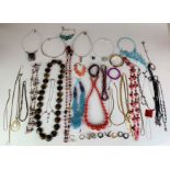 Dress jewellery including necklaces, beads, bracelets, rings etc.