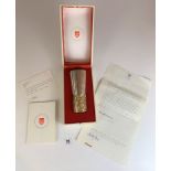 The Aurum York Minster silver goblet, limited edition of 500, No. 182, boxed with certificates. Made