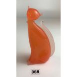 Murano orange glass cat , 7.5” high. No damage