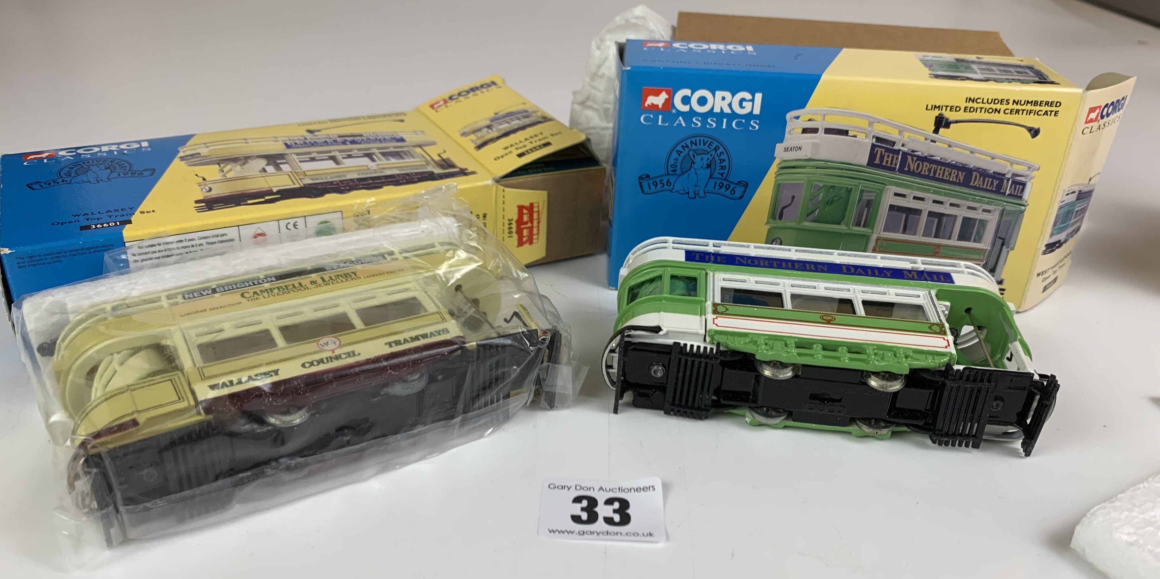 4 boxed Corgi Classics- 2 x Wallasey Open Top Tram Set 36601, Leeds Closed Tram Set 36802, West - Image 5 of 8