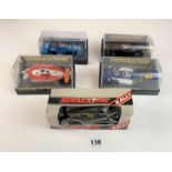 5 boxed Scalextric cars