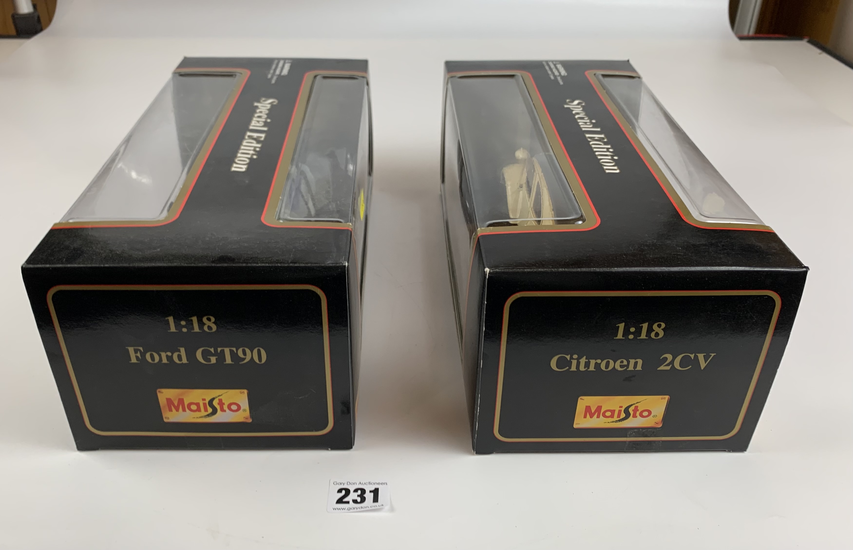 2 boxed Maisto Special Edition 1:18 die cast cars – Citroen 2CV and Ford GT90 - Image 6 of 7