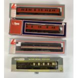 3 boxed Lima Models coaches – Post Red 80861, Motorail 96102 and NIX 93849 and boxed Wrenn