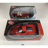 2 boxed HotWheels Ferrari 1:18 die cast cars – Gino Ferrari and 250GT California