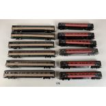 6 Hornby Intercity coaches and 6 Hornby Virgin coaches