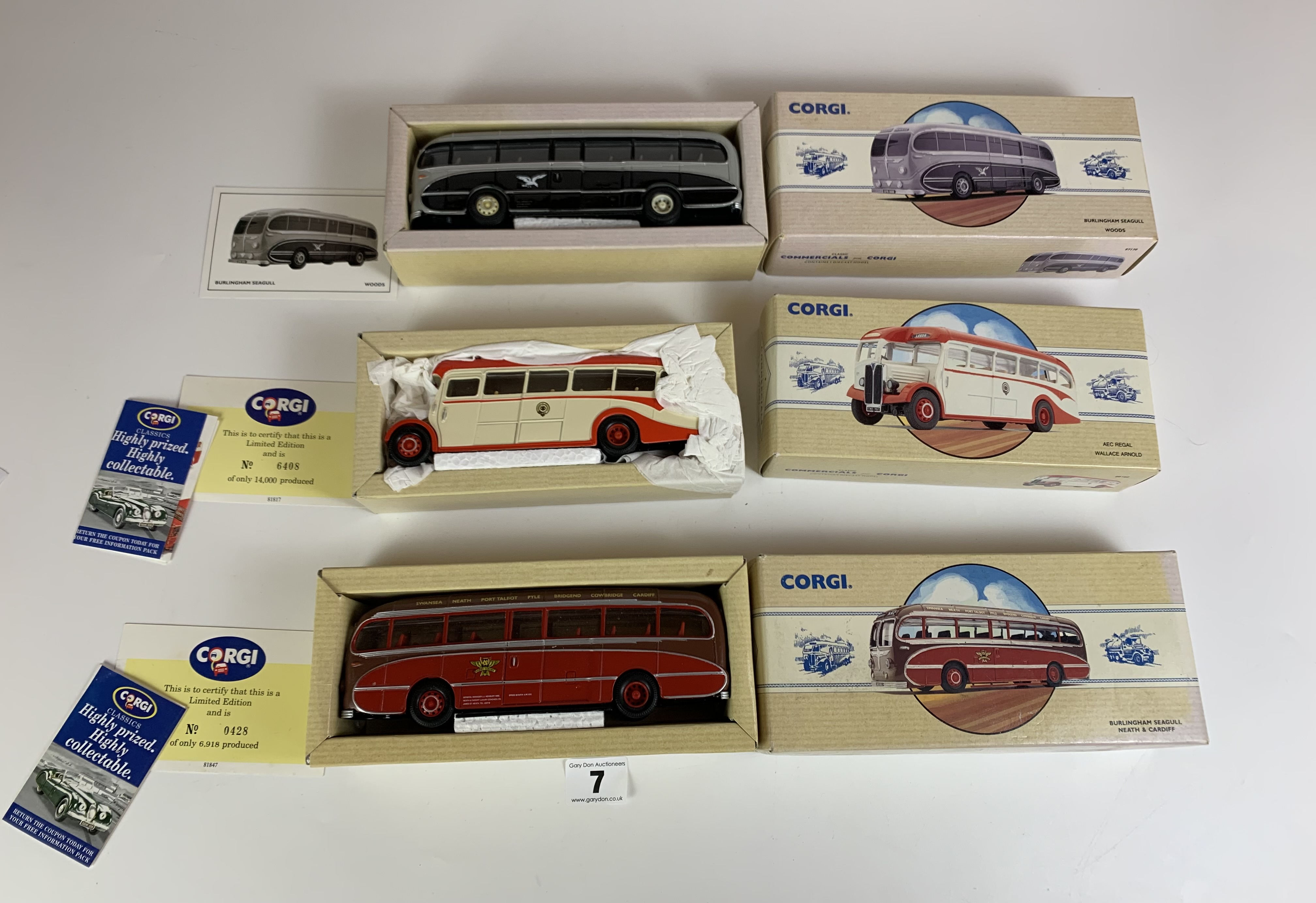 3 Boxed Classic Commercials from Corgi Diecast Models- AEC Regal Wallace Arnold 98162, Burlingham - Image 2 of 4