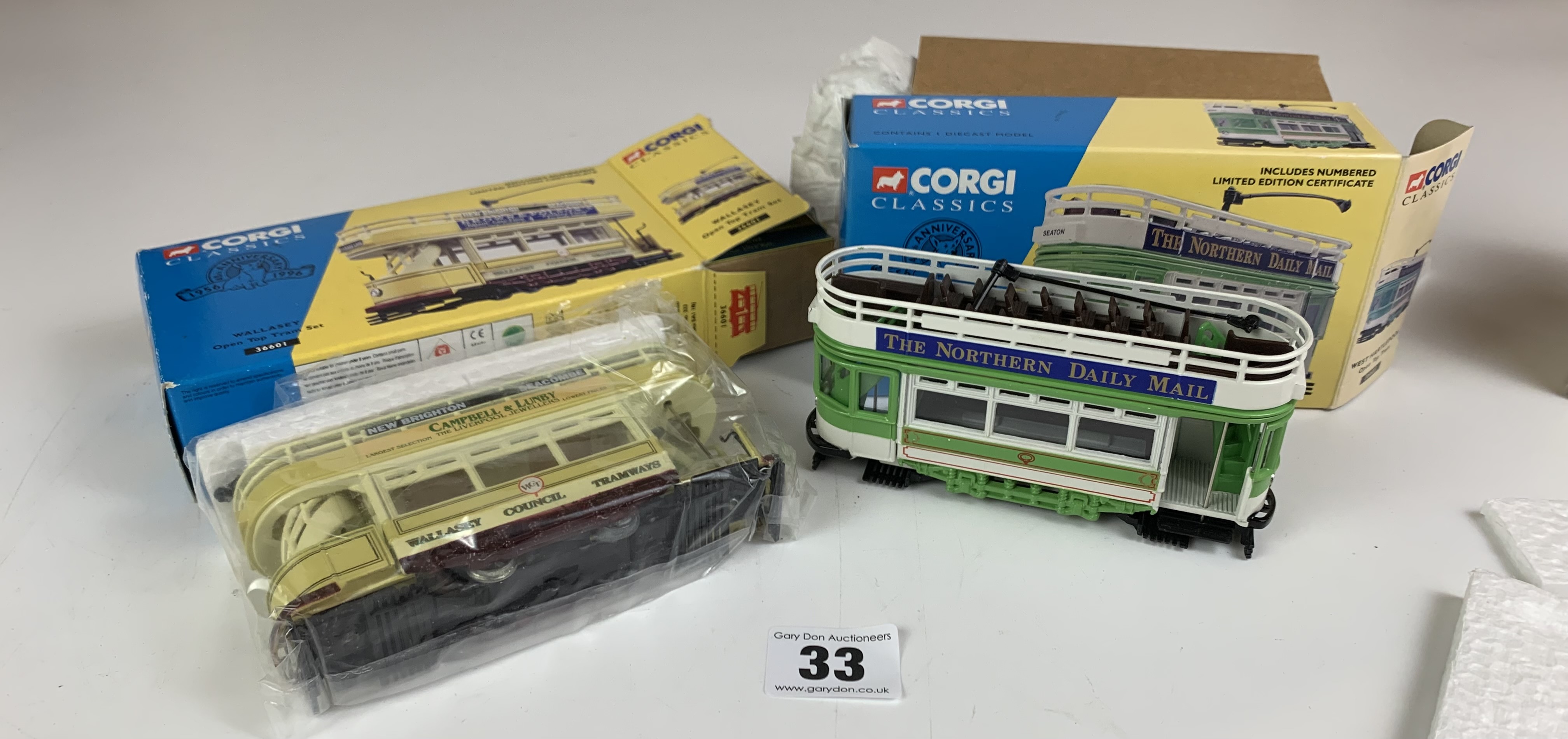 4 boxed Corgi Classics- 2 x Wallasey Open Top Tram Set 36601, Leeds Closed Tram Set 36802, West - Image 4 of 8