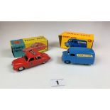 Boxed Dinky Toys 481 Bedford 10 CWT Van ‘Ovaltine’ and boxed Corgi Toys 213 2.4 Jaguar Fire