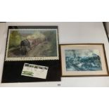 Framed Print ‘A1 on Shed’, Ex LNER A1 Locomotive No. 60133 ‘Pommern’, image 12.75” x 8.5”, frame 17”