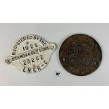 2 metal railway plaques – LNER-C and Hurst Nelson
