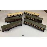 6 assorted railway carriages