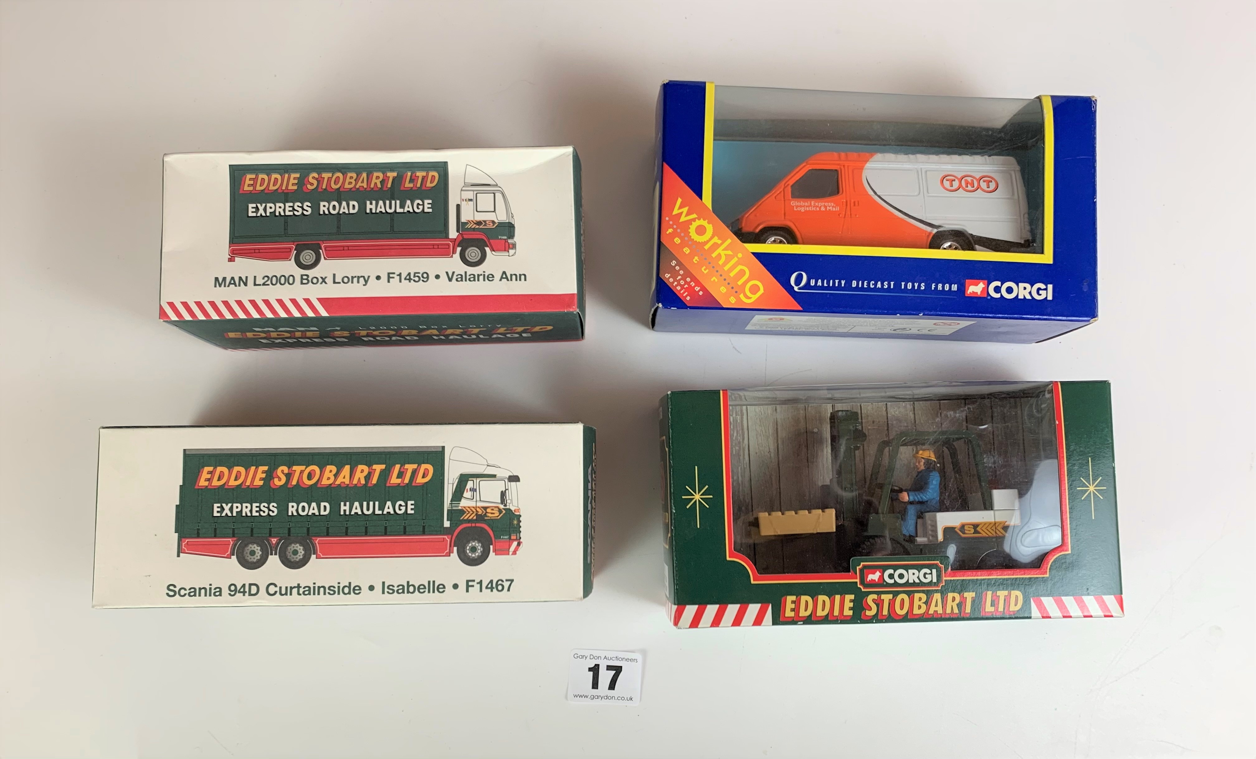 Boxed Corgi 58119 Ford Transit Van TNT opening rear doors, Boxed Corgi Eddie Stobart Ltd 56702