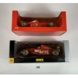 2 boxed 1:18 die cast cars – Onyx Formula 1 Ferrari 412T2 Gerhard Berger and Ferrari F 310 B