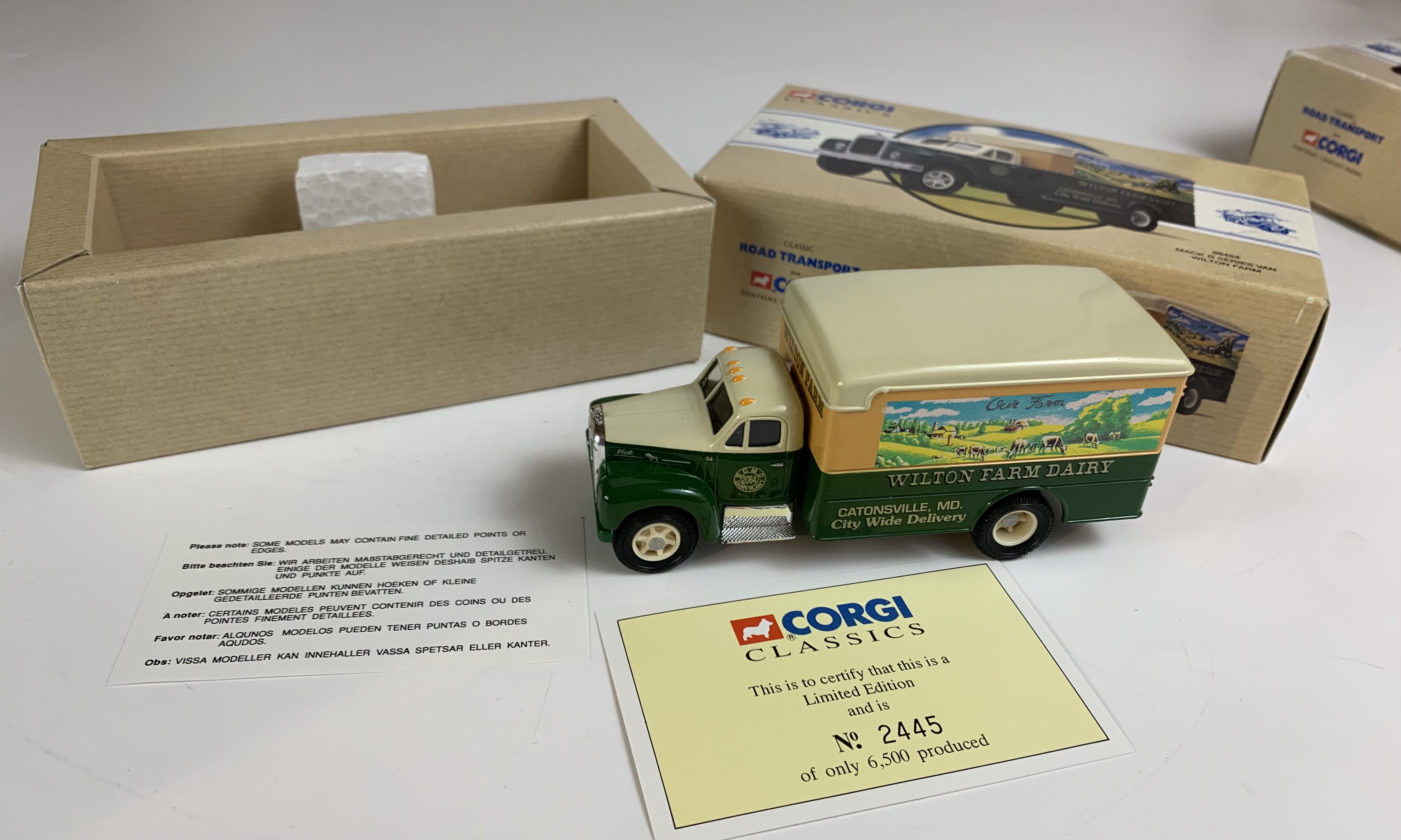 2 Boxed Corgi Classic Road Transport- Mack B Series Van Wilton Farm 98454 and Mack B Series Van - Image 7 of 10