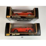 2 boxed Maisto Special Edition 1:18 die cast cars – Ferrari 550 maranello and Mustang Mach 111