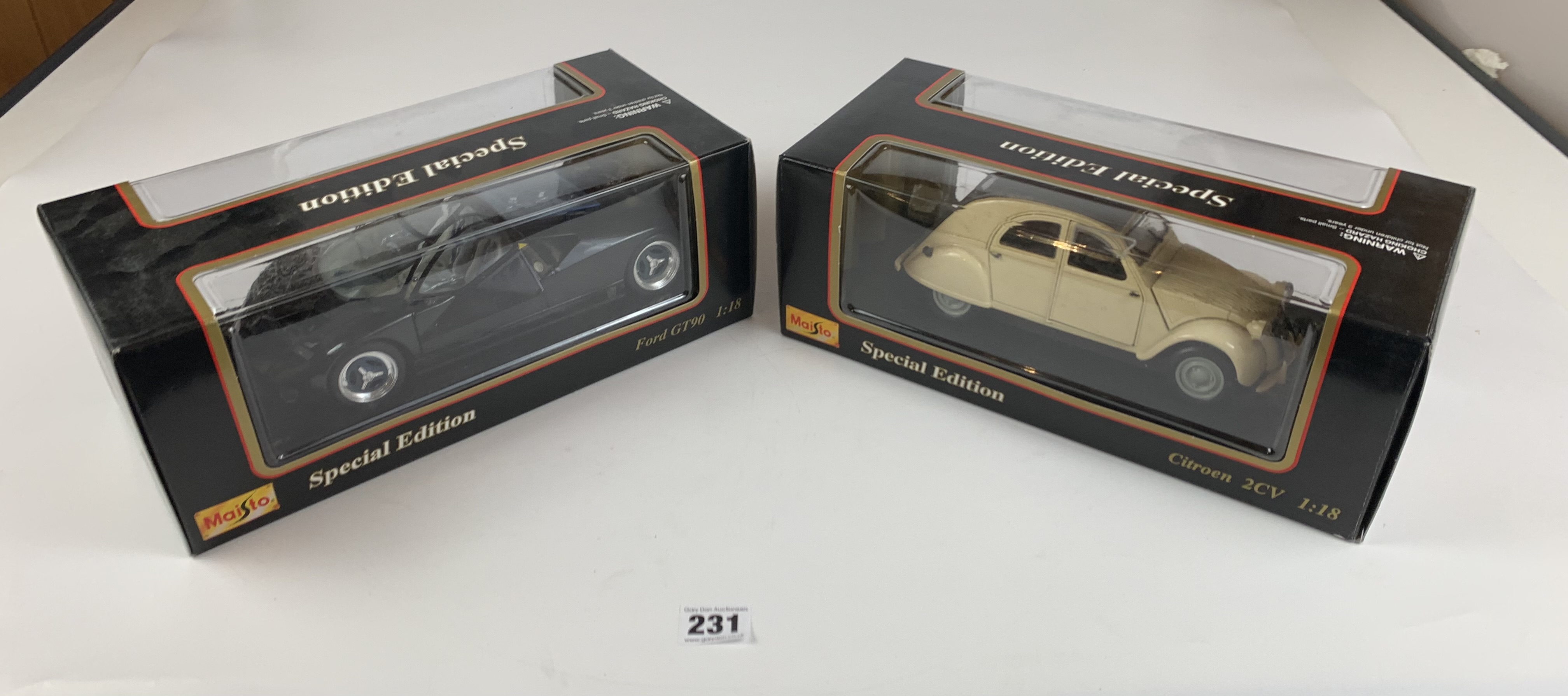 2 boxed Maisto Special Edition 1:18 die cast cars – Citroen 2CV and Ford GT90 - Image 7 of 7