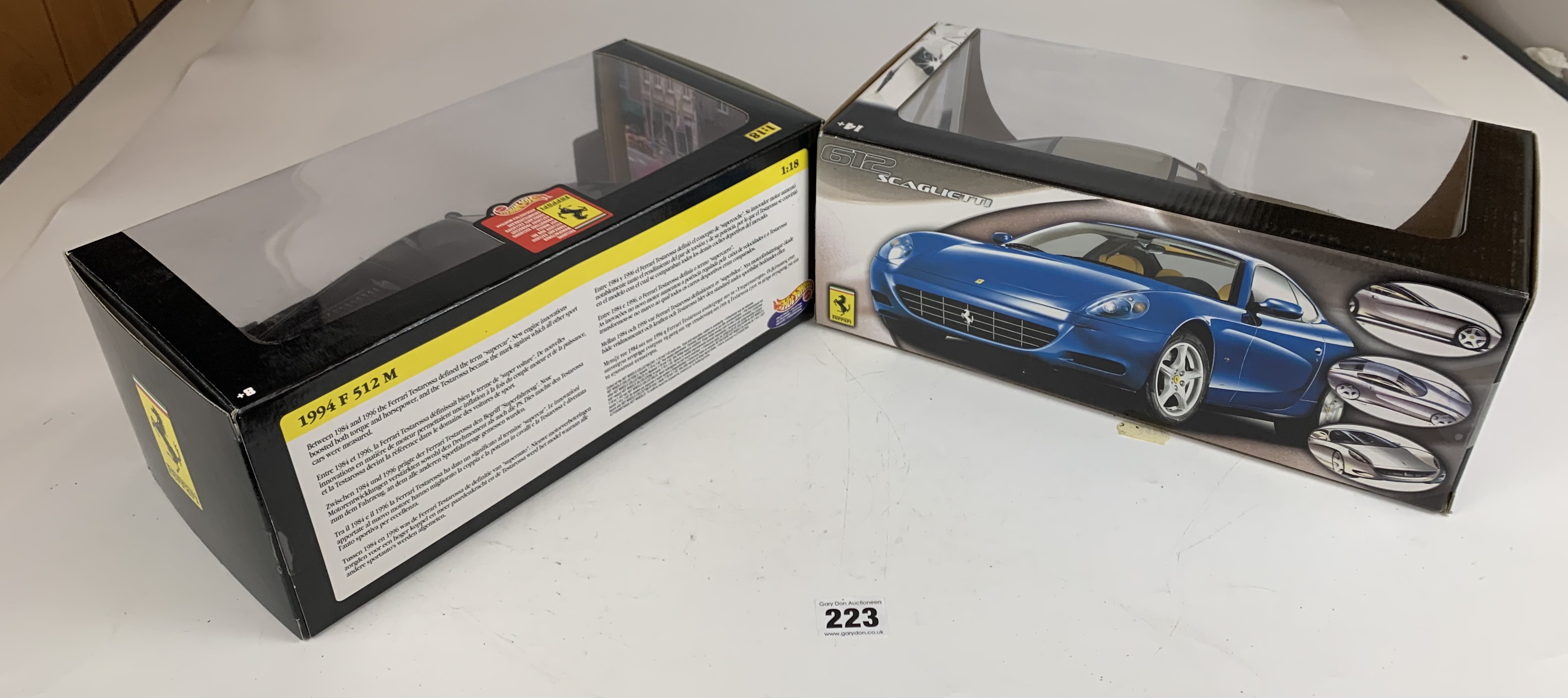 2 boxed HotWheels Ferrari 1:18 die cast cars – 612 Scaglietti and 1994 F512M - Image 7 of 7