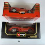 2 boxed Bburago 1:18 die cast cars – Ferrari 250 Testa Rossa 1957 and Ferrari 360 Modena