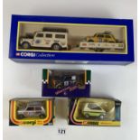 Boxed Corgi Landrover, Trailer & Mini Safari Rally, boxed Corgi Mini Millenium 2000, boxed Corgi