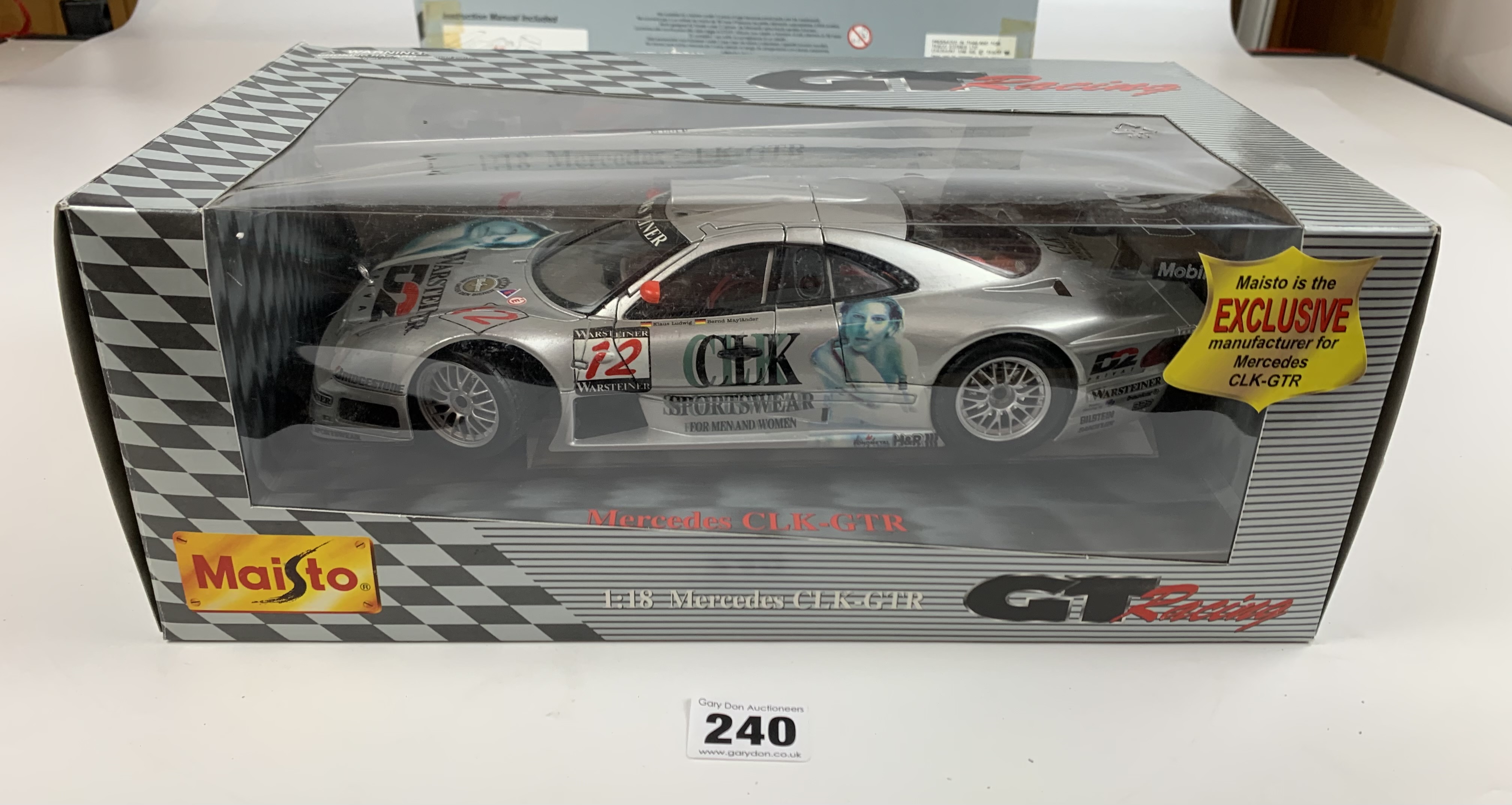 2 boxed Maisto 1:18 die cast racing cars – Mercedes CLK LM and Mercedes CLK-GTR - Image 7 of 7