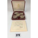 Cased set of 5 silver Pidyon Shekels for De-Vere Coins, no. 0207 with certificate