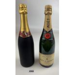 Bottle of Moet & Chandon Brut Imperial Champagne and bottle of Martini Rossi Brut