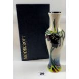 Boxed Moorcroft purple/white vase 8.25” high, signed and dated 2006/07