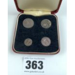 Cased set of Maundy Money 1908