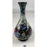 Moorcroft blue and purple vase 9.25” high, signed and dated 2006/07