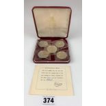 Cased set of 5 silver Pidyon Shekels for De-Vere Coins, no. 0201 with certificate