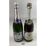 Bottle of Terenger Vin Mousseux Demi Sec and bottle of Jaeger-Claisse Champagne Brut