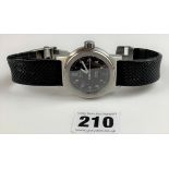 Gents plated Oris wristwatch with damaged strap, running