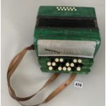 Vintage green accordion