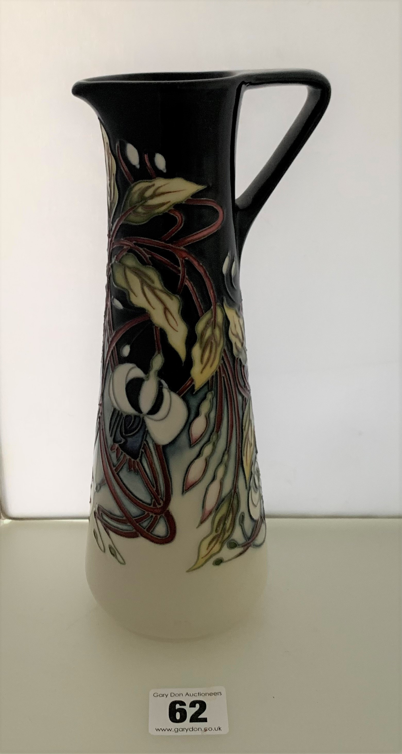 Blue Moorcroft jug, signed and dated 2012, 66/75, 9.5” high