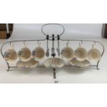 Solian Ware Melody 18 piece coffee set on hanging stand to include 6 cups, 6 saucers and 6