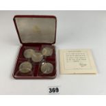 Cased set of 5 silver Pidyon Shekels for De-Vere Coins, no. 0208 with certificate