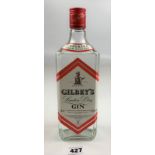 Bottle of Gilbey’s London Dry Gin, imported from England