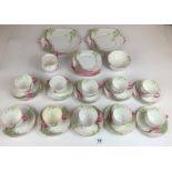 34 piece Royal Albert ‘Foxglove’ tea service to include 10 cups (2 cracked), 10 saucers (1 chipped),