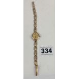 9k gold Rotary ladies cocktail watch, running. total w: 10.8 gms
