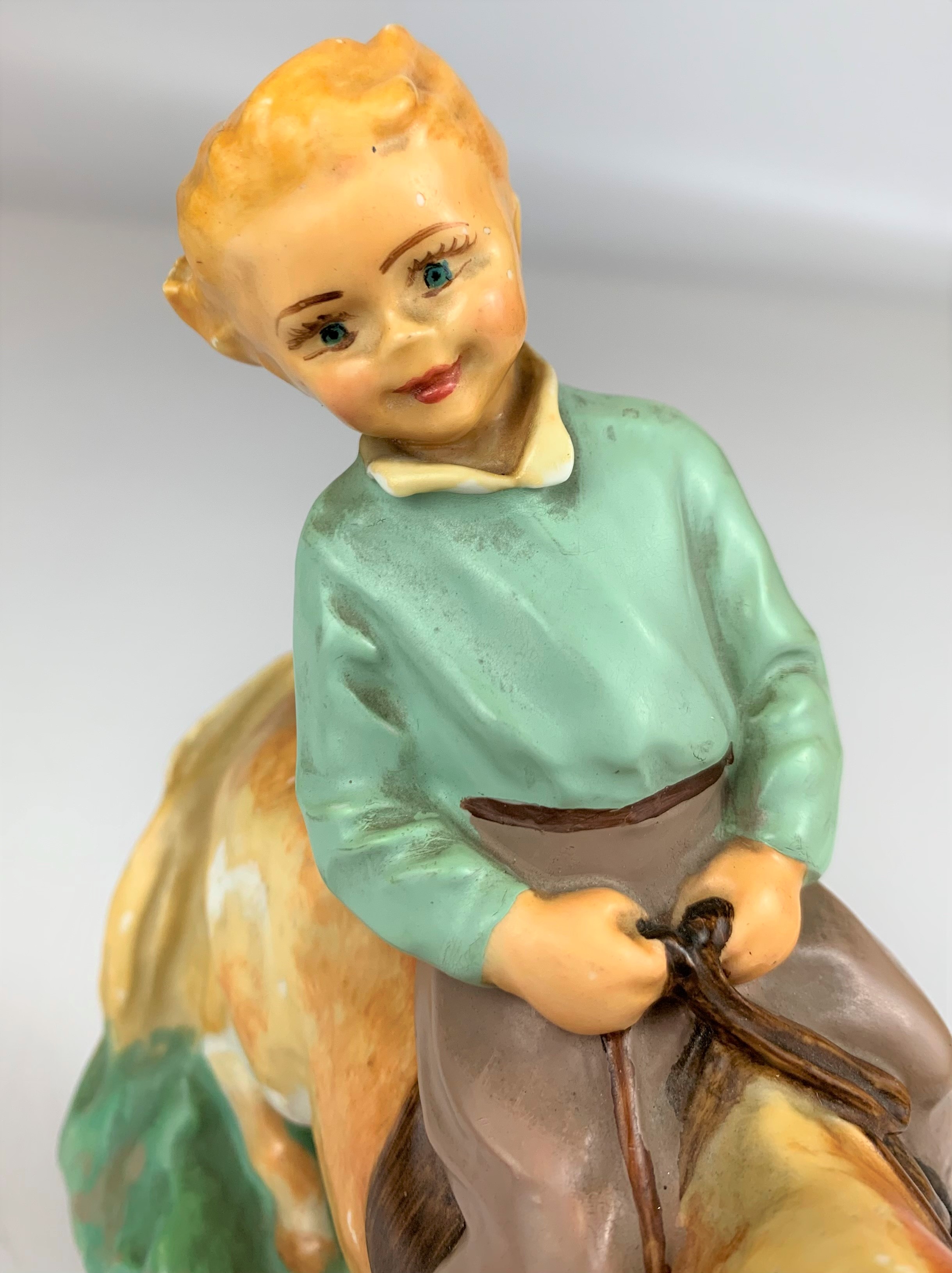 Royal Worcester boy on horse ‘Happy Days’ modelled by F.G. Doughty, no. 3435 - Image 7 of 9