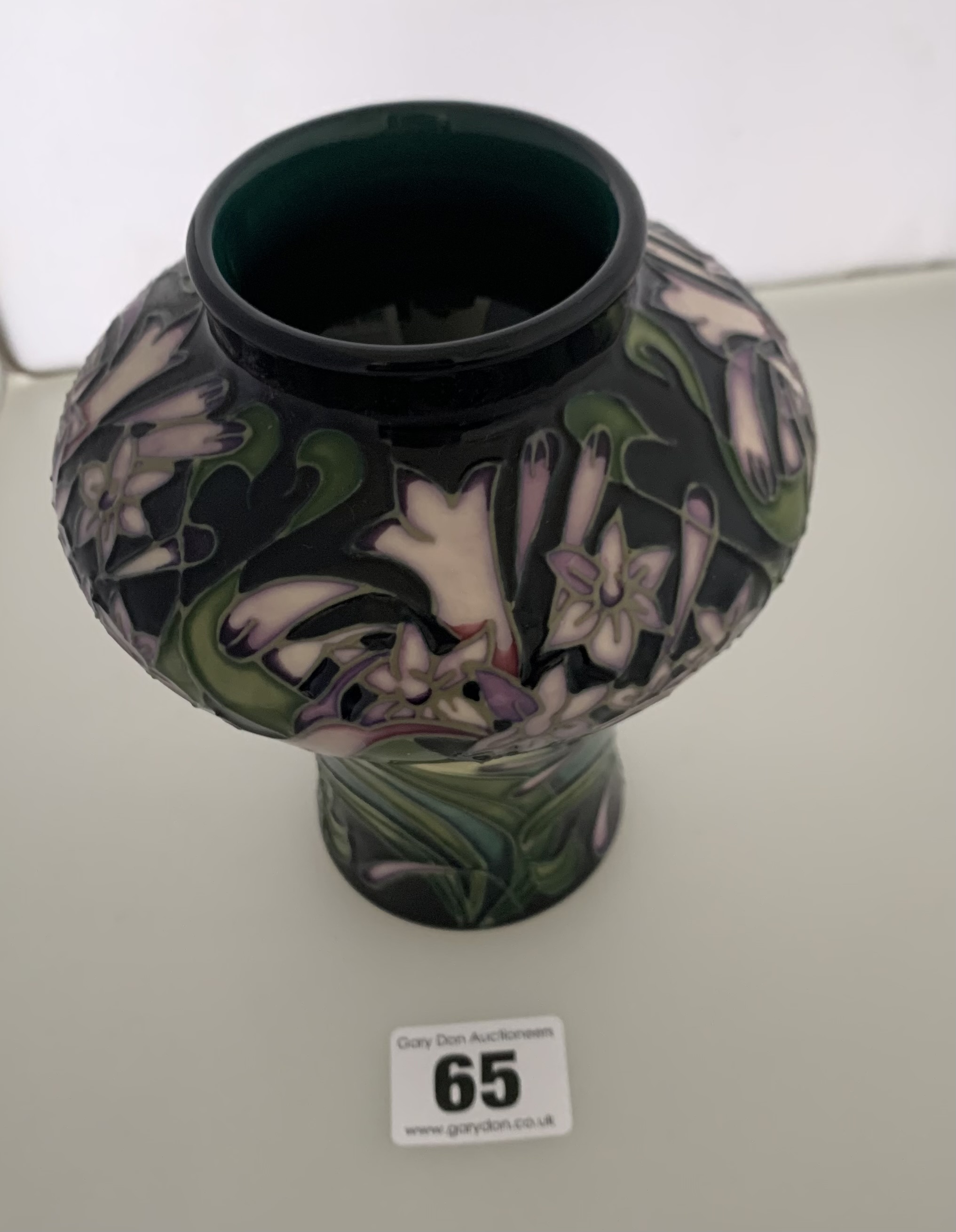 Green Moorcroft vase, signed and dated 2003, 6” high - Image 4 of 6