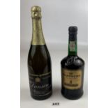 Bottle of Champagne Lanson Black Label Extra Quality and bottle of Sandeman Partners’ Finest Old