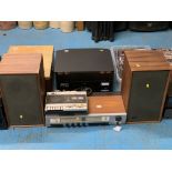 Waltham stereo cassette tape deck, Goodmans One-Ten tuner and pair of Goodmans speakers