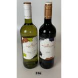 Bottle of Bellefontaine Malbec and bottle of Bellefontaine Sauvignon Blanc