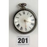 Silver pocket watch, 2” diameter engraved .Bullingford. London