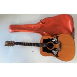 Kay acoustic guitar, model K550, Made in Italy with soft case